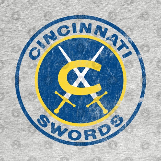 Cincinnati Swords Hockey Team - Vintage/Distressed Style by CultOfRomance